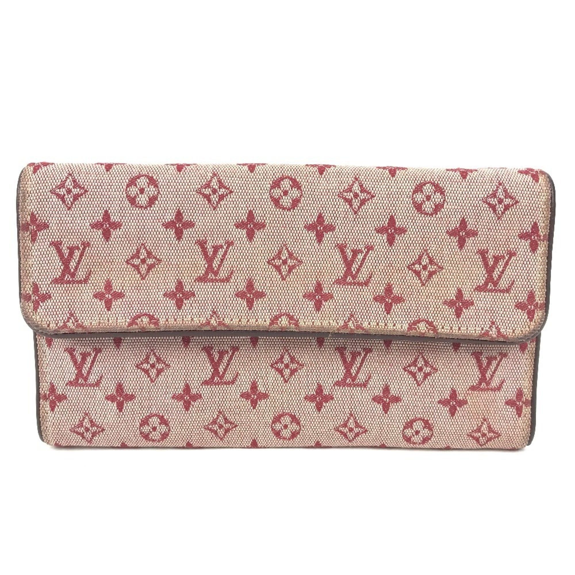 Louis Vuitton LOUIS VUITTON M92244 Monogram Mini Portefeuille Tresor International Long Wallet Flap Canvas Men's Women's Cherry Red Size ONE SIZE - 1 Thumbnail