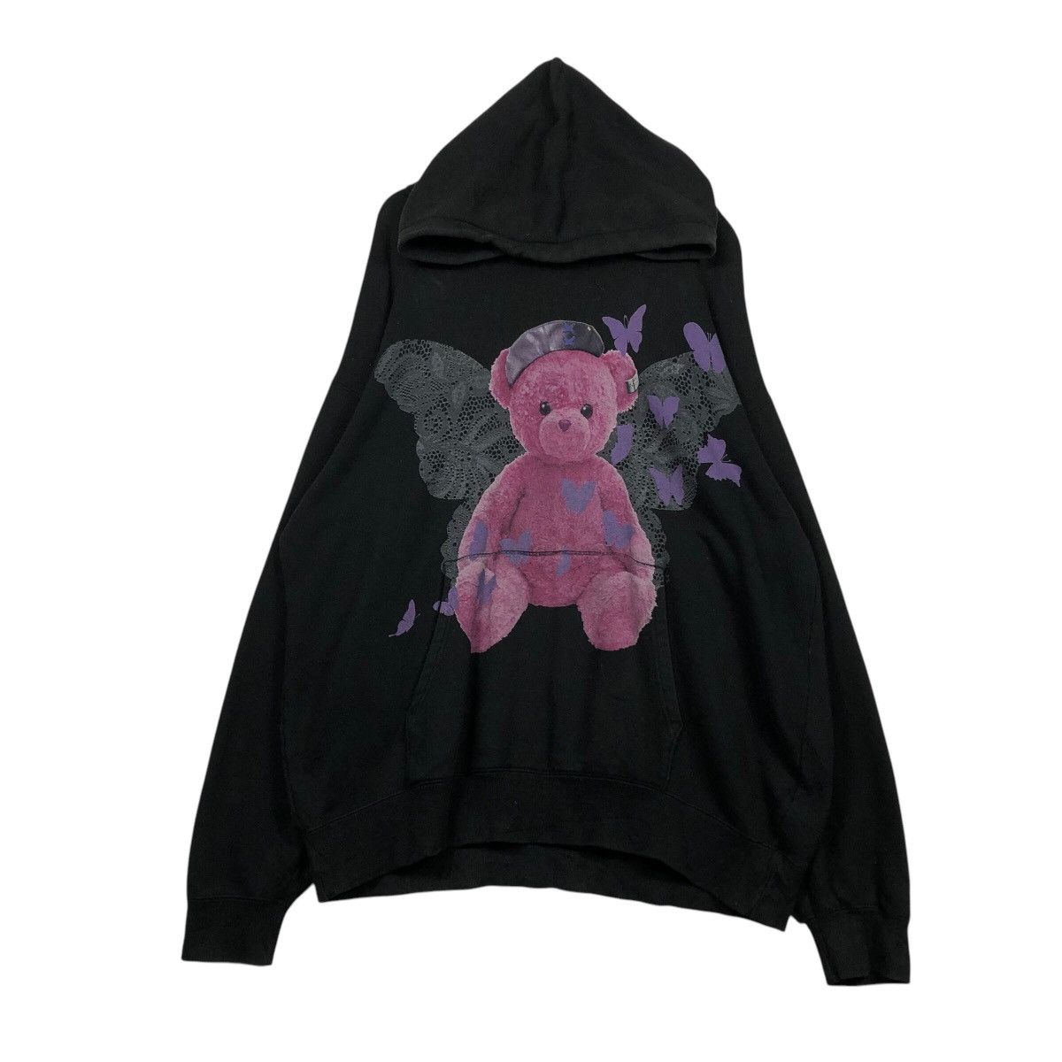 Japanese Brand WRouge Gothic Pink Bear Hoodie — Y2K Dark Fairycore Size US M / EU 48-50 / 2 - 2 Thumbnail