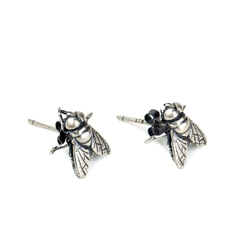 Jewelry Insect Flies Stud Earrings 925 Sterling Charm Earring Gift Size ONE SIZE - 9 Thumbnail