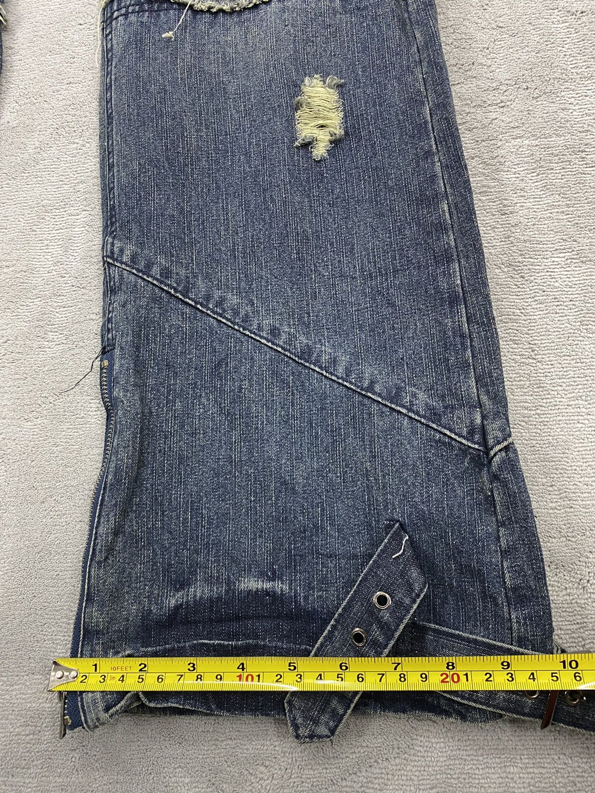 Japanese Brand Black Baccara Distressed Bondage Denim Flared Size US 35 - 14 Thumbnail