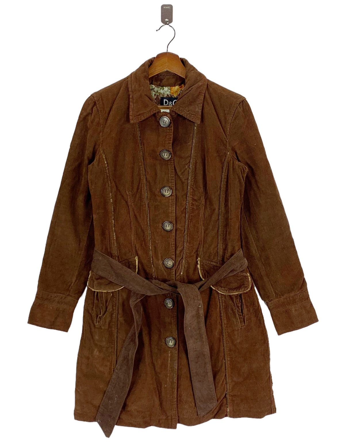 image of Dolce Gabbana Vintage Dolce & Gabbana Corduroy Coat Women in Brown (Size Small)