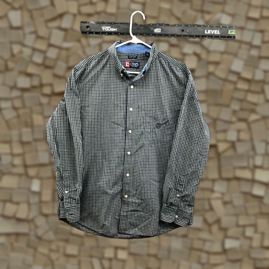 Chaps Chaps Easy Care Shirt Mens Size L Green Check Long Sleeve Button Down Collar Size US L / EU 52-54 / 3 - 1 Thumbnail