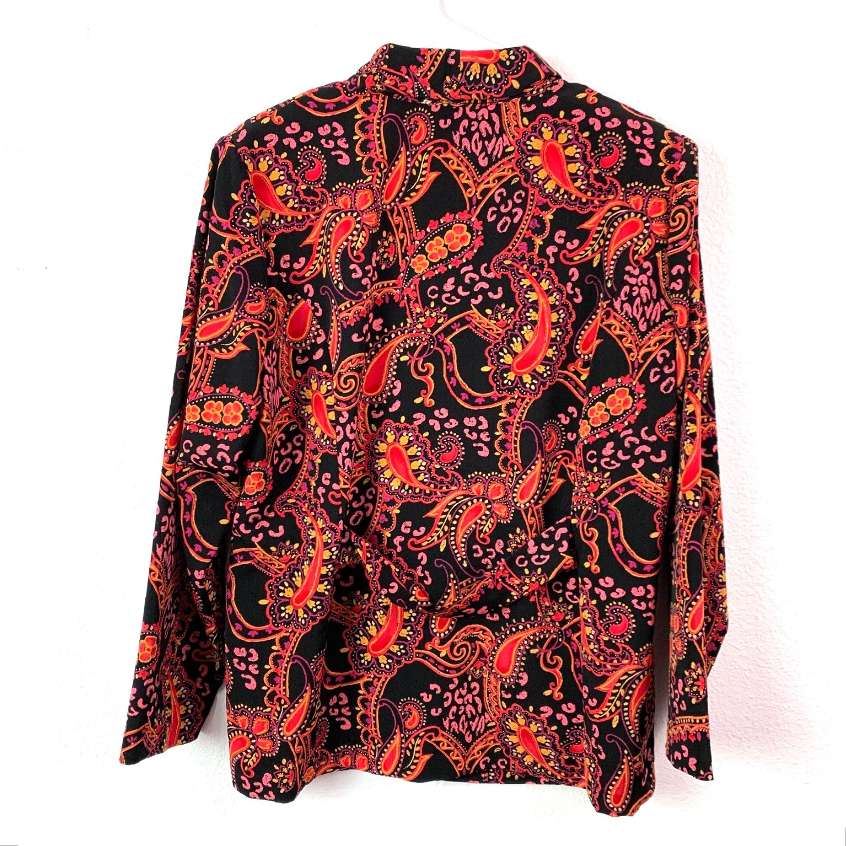 Vintage VINTAGE Fashion Bug Paisley Floral Shirt Blouse Womens 1X Black Long Sleeve Collared Buttoned Boho Size XL / US 12-14 / IT 48-50 - 6 Thumbnail