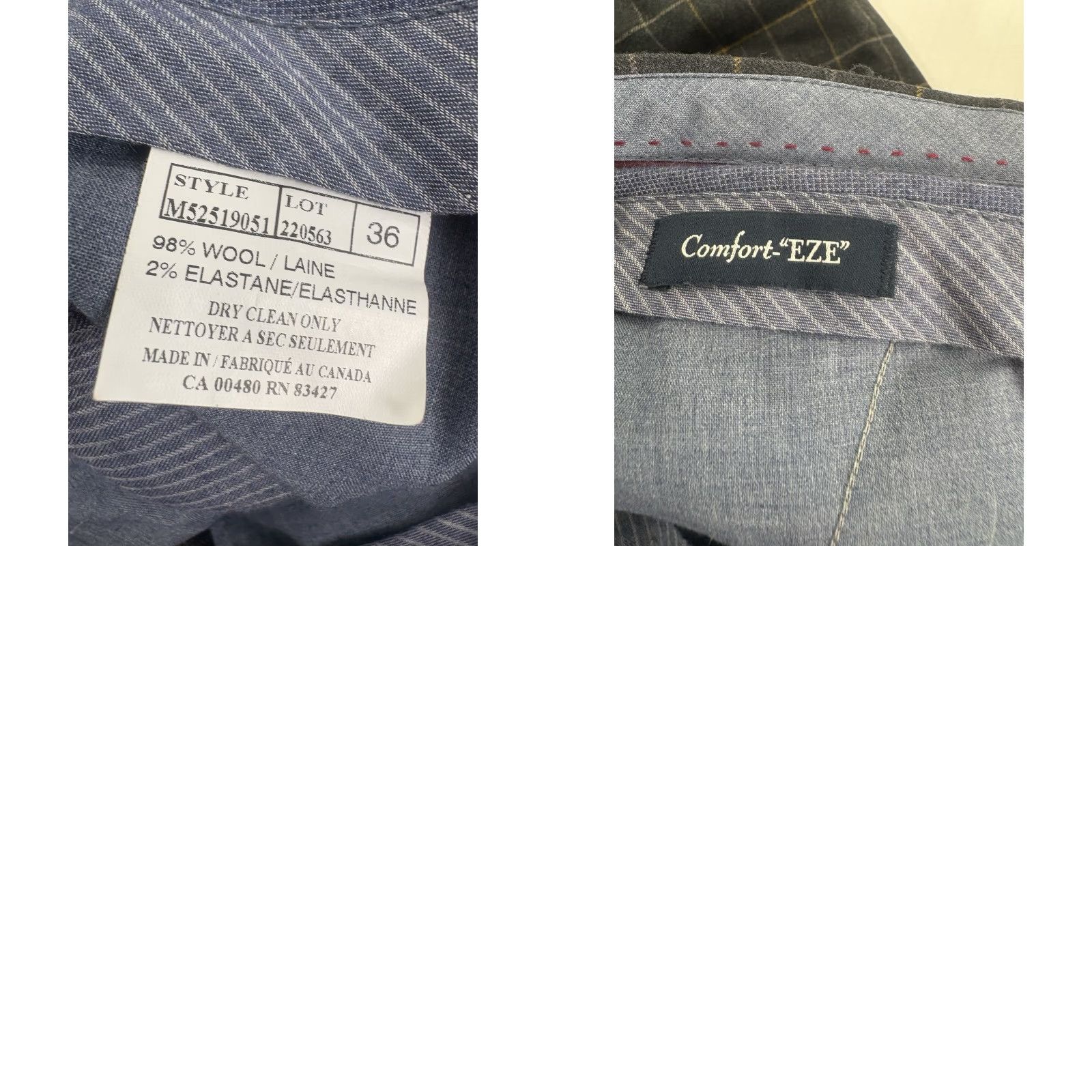 Vintage BALLIN Gray Plaid Dress Pants Men’s Regular Size 36x29 Wool Blend Business Casual Size US 36 / EU 52 - 8 Thumbnail