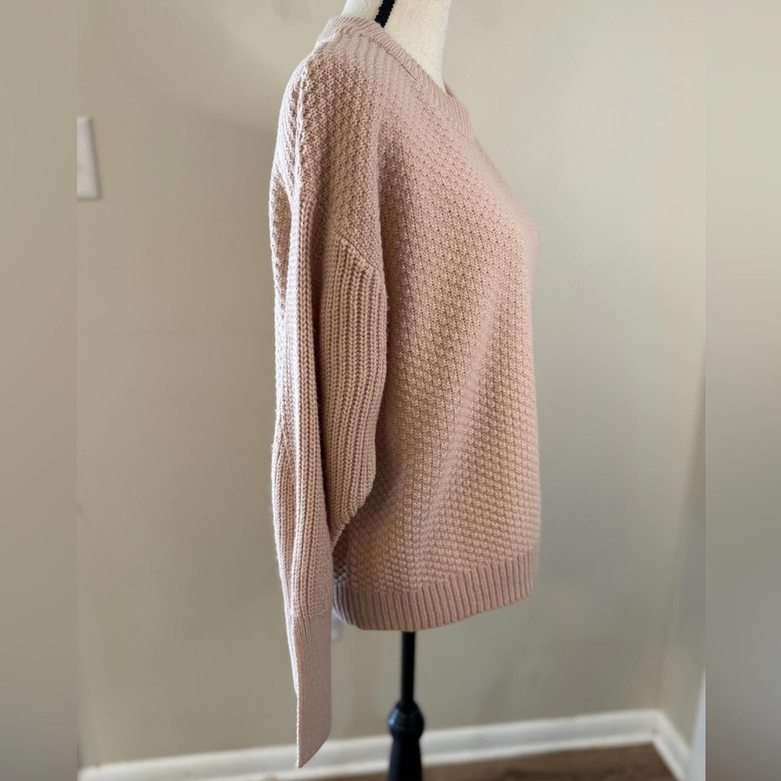 Topshop TOPSHOP pinkish tan sweater checkered ribbed knit SZ 4 Size S / US 4 / IT 40 - 2 Thumbnail