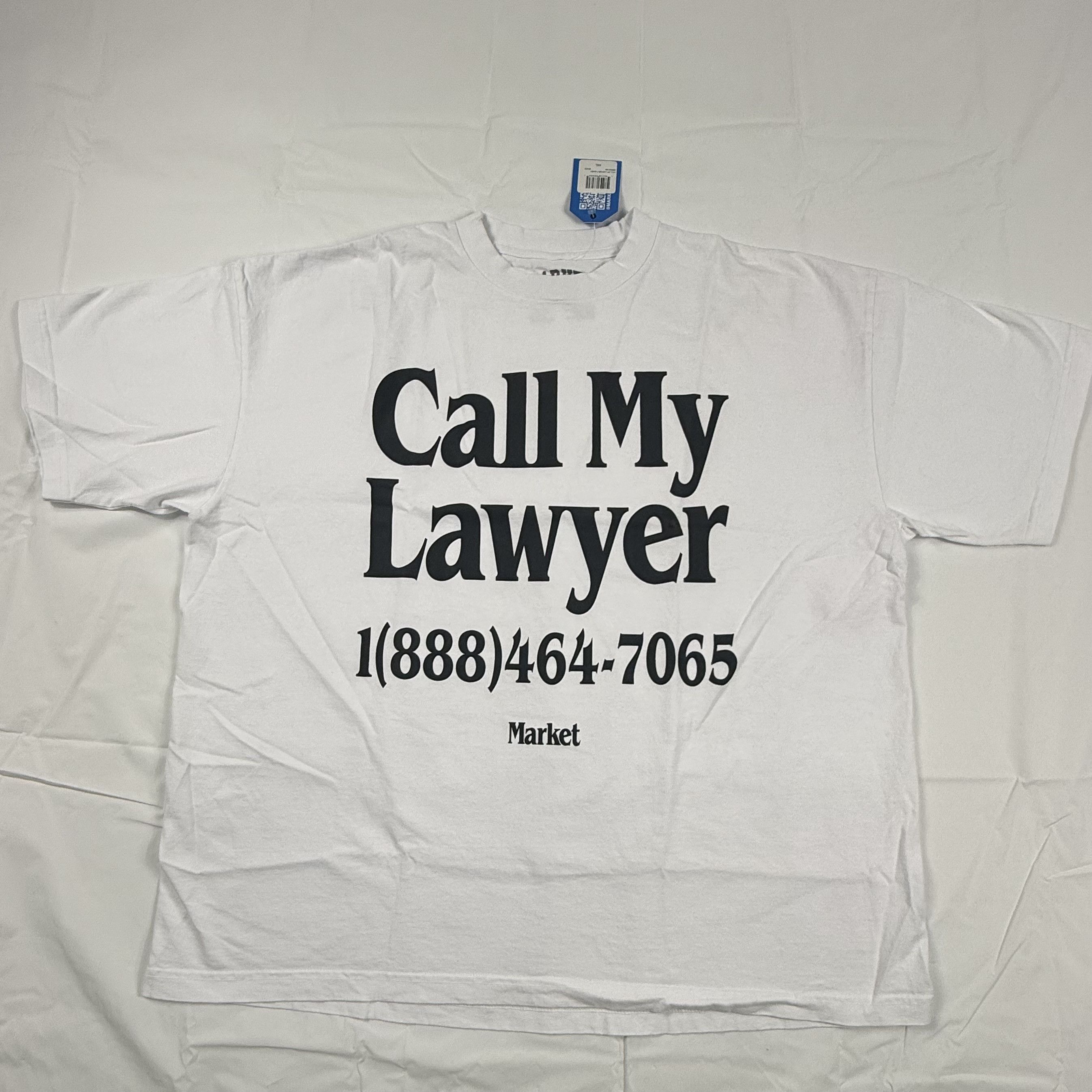 Market Market Call My Lawyer Graphic T-Shirt White Mens XXL New Size US XXL / EU 58 / 5 - 1 Thumbnail