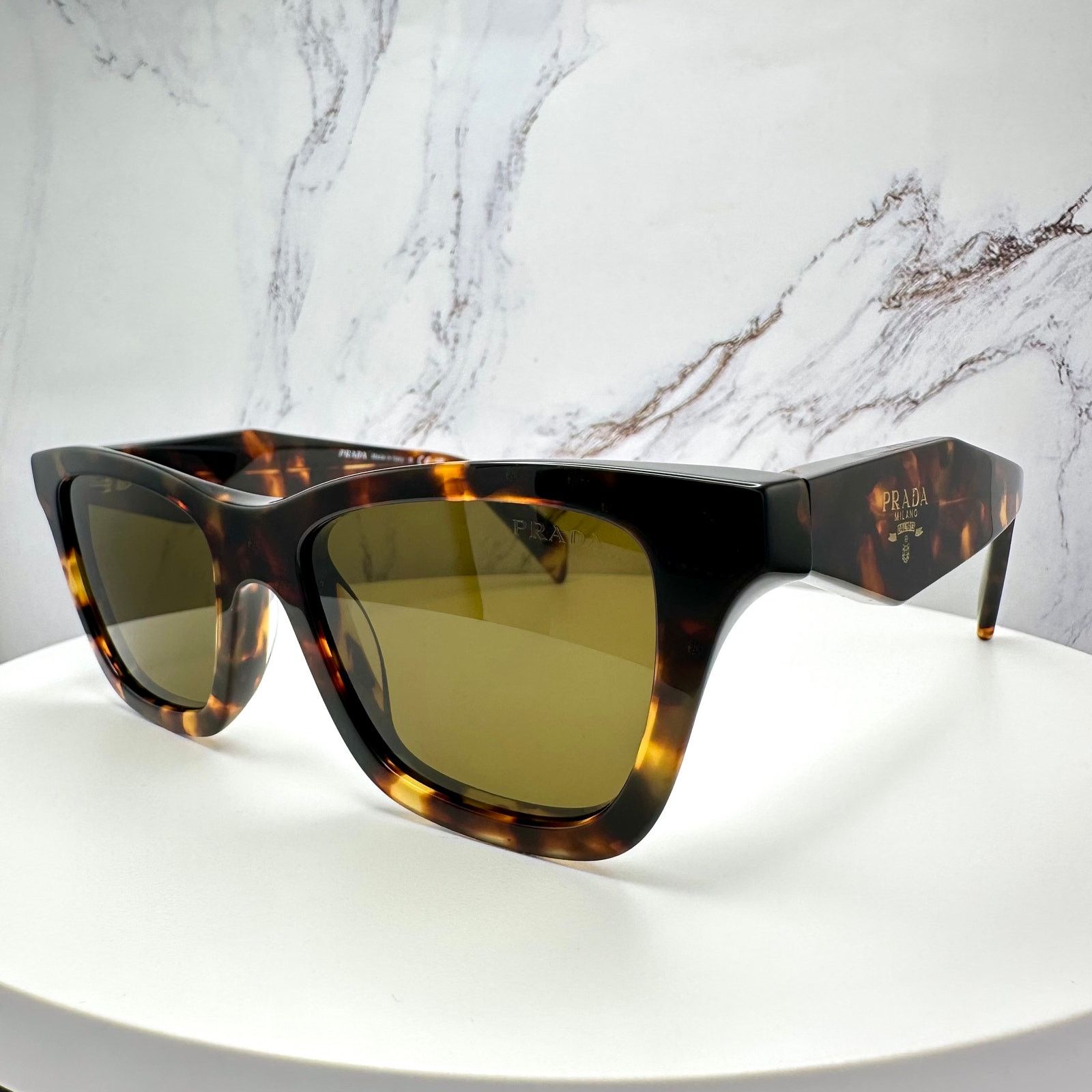 Prada New PRADA Sunglasses Brown Tortoise Square Butterfly Size ONE SIZE - 18 Thumbnail