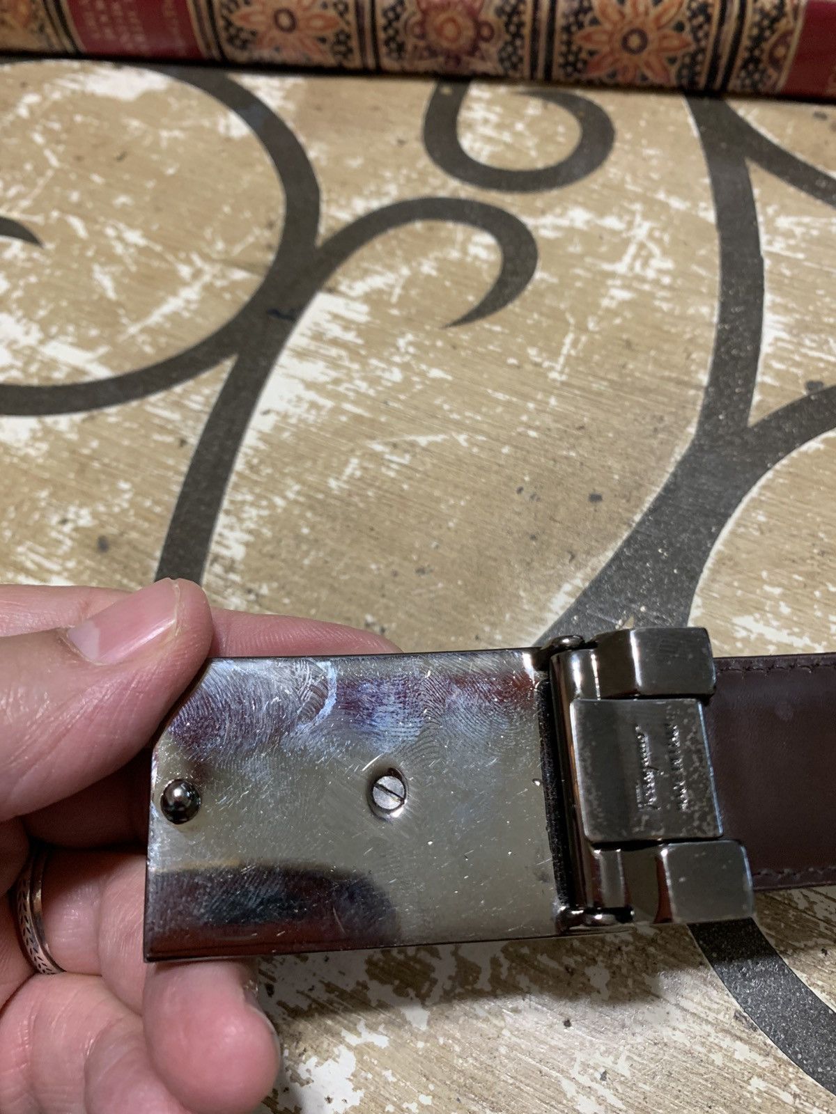 Salvatore Ferragamo Leather reversible belt Black/Brown Size 40 - 4 Thumbnail