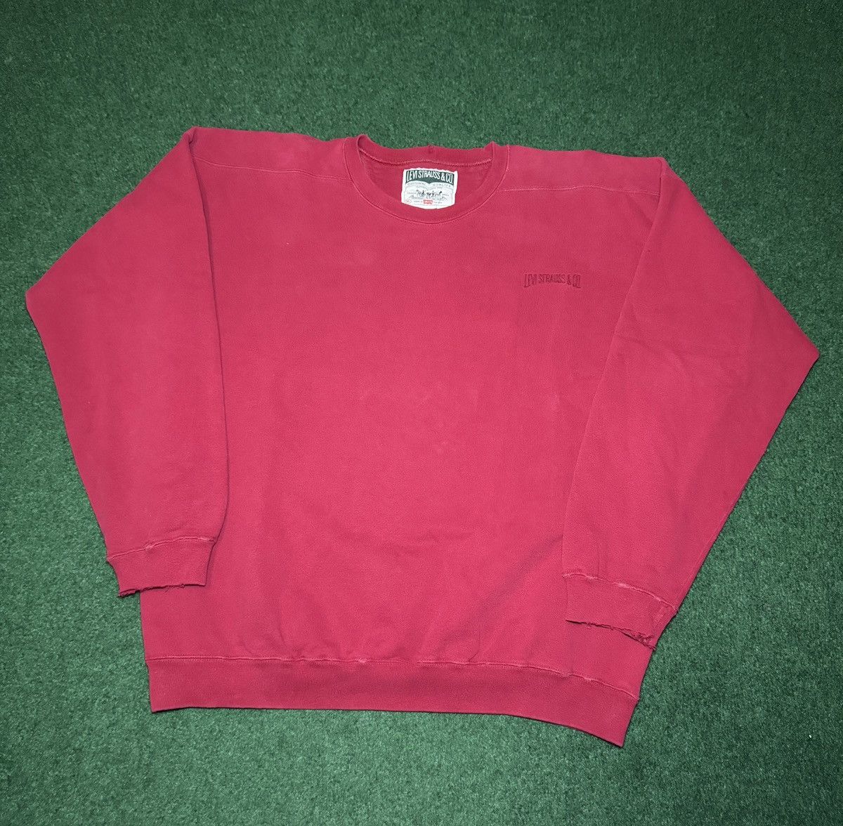 Levi's Vintage Clothing Vintage 90s Levi’s Strauss Red Minimalist XL Sweatshirt Size US XL / EU 56 / 4 - 1 Thumbnail