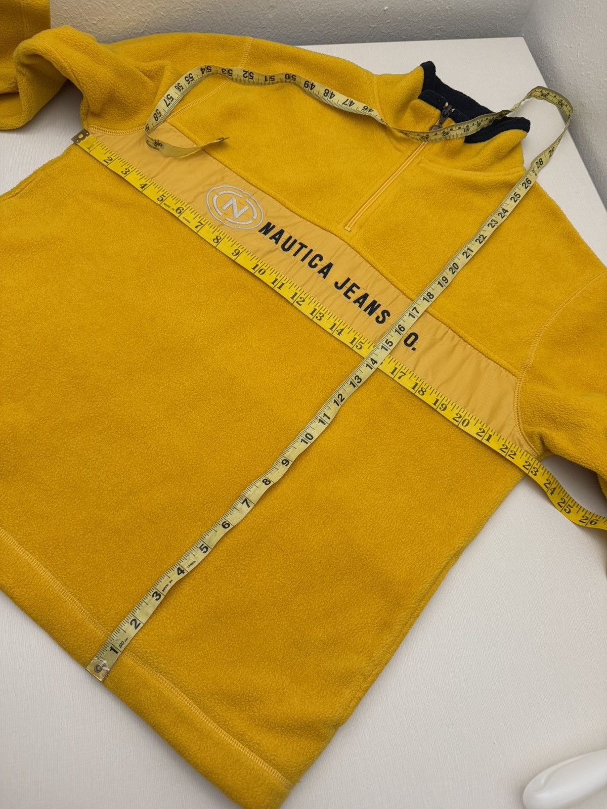 Nautica Vintage 90s Nautica Jeans Co. Yellow Fleece Quarter Zip M Size US M / EU 48-50 / 2 - 7 Thumbnail
