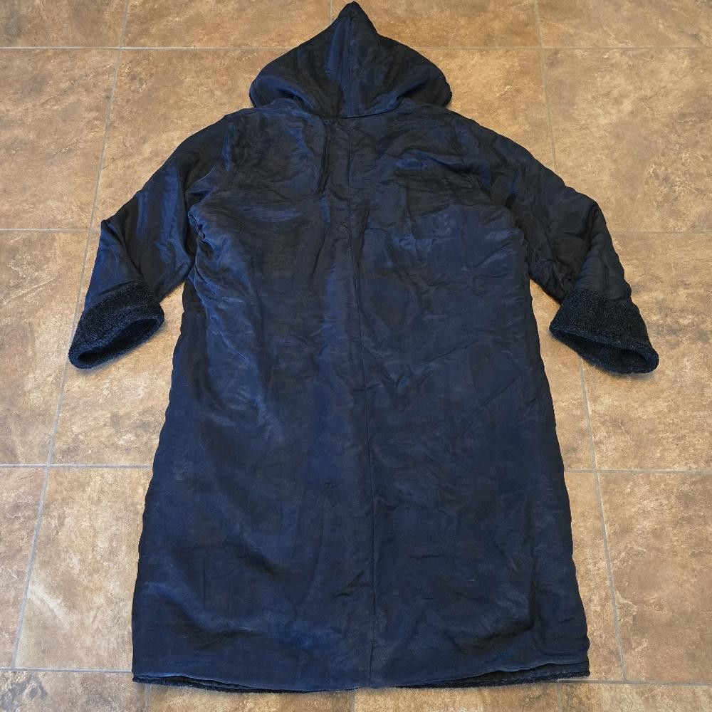 Designer Black Reversible Oversized Teddy Longline Coat Size XXL / US 16-18 / IT 52-54 - 2 Thumbnail