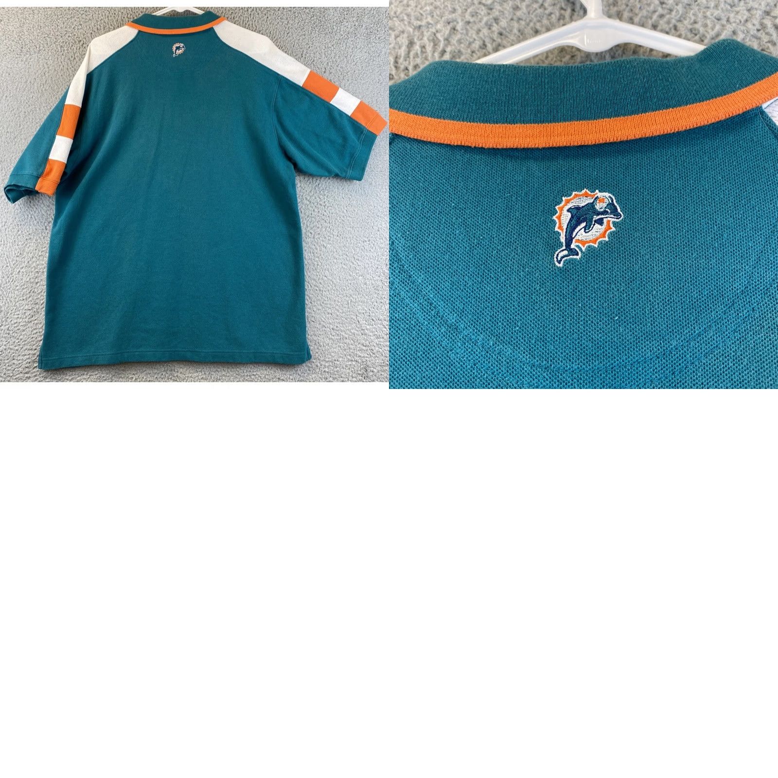 NFL VINTAGE NFL Miami Dolphins Polo Shirt Men Size L Green Embroidered Cotton 90s Sports Casual Size US L / EU 52-54 / 3 - 8 Thumbnail