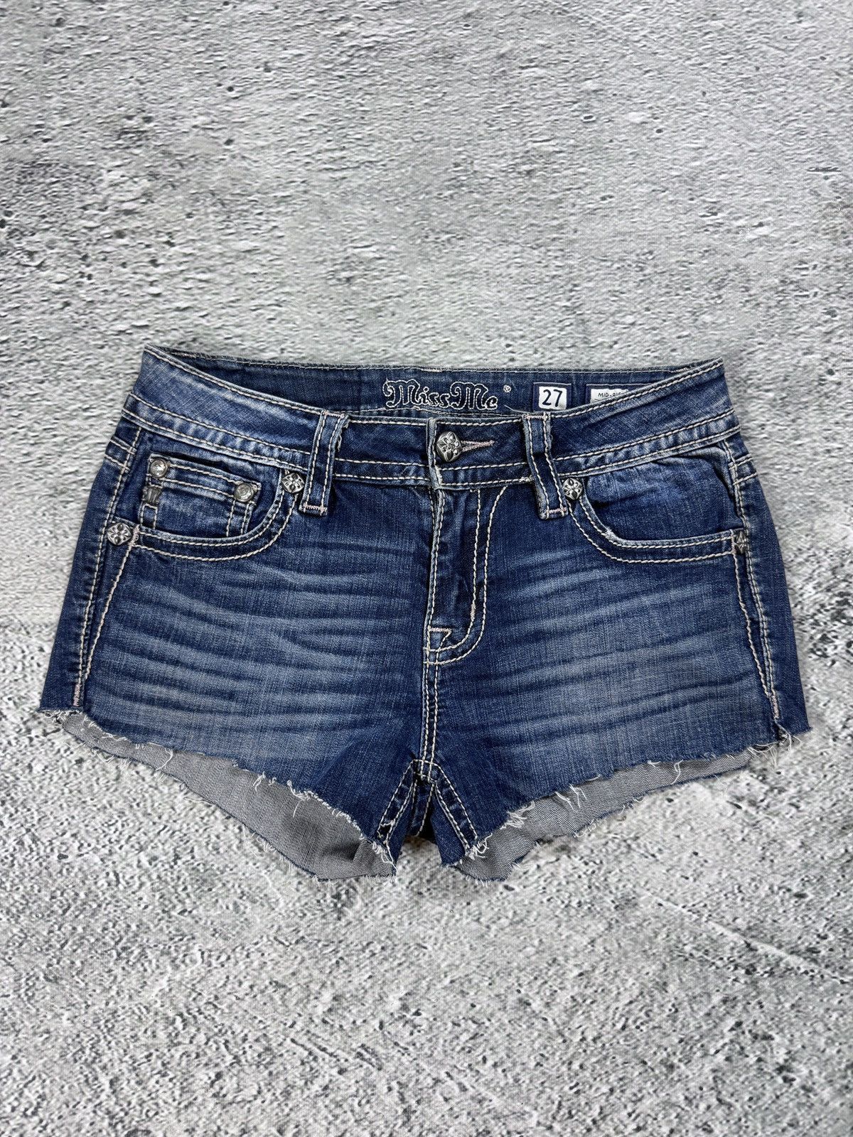 Miss Me Miss Me Mini Shorts denim vintage jeans Size 27" / US 4 / IT 40 - 4 Thumbnail