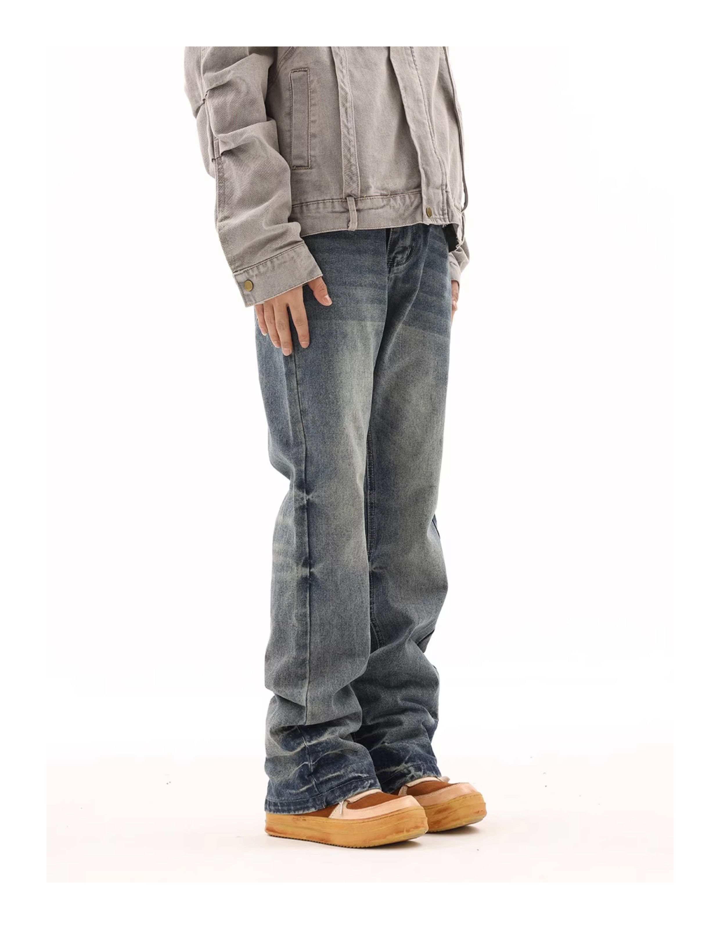 faded gradient flared skate hiphop jeans