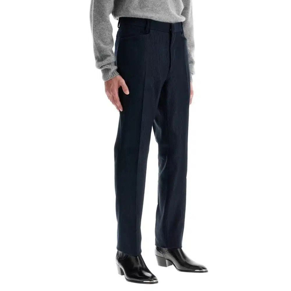 Tom Ford o1loc1c0525 PLPW01 Silk Cotton Cannete Dyllan Pant Navy Blue Size US 38 / EU 54 - 3 Thumbnail