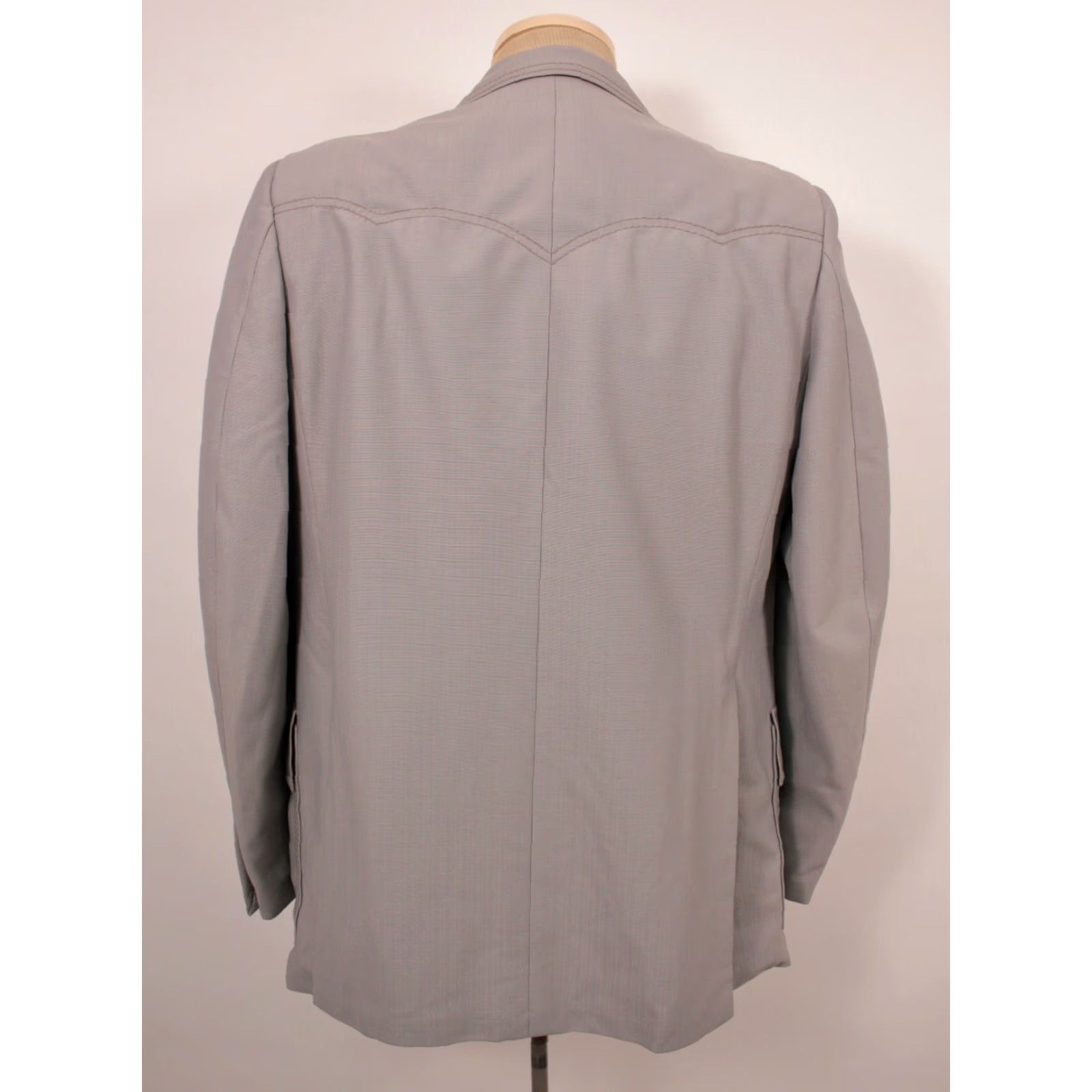 Vintage VINTAGE Mens VTG 70s 2 PC Grey Polyester Suit Sz M 1970s Size 40R - 4 Thumbnail