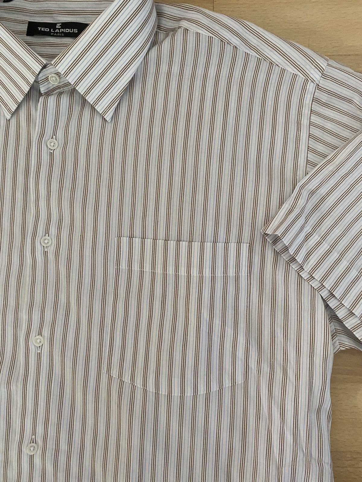 TED LAPIDUS Elegant classic Ted Lapidus Paris shortsleeve sommer shirt Size US XXL / EU 58 / 5 - 4 Thumbnail