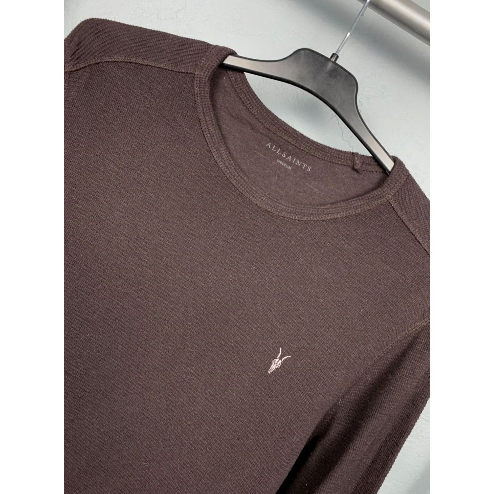 Allsaints Allsaints Mens Clash Crew Neck Long Sleeve T-Shirt M Blue Mens Regular Fit Shirt Size US M / EU 48-50 / 2 - 2 Thumbnail