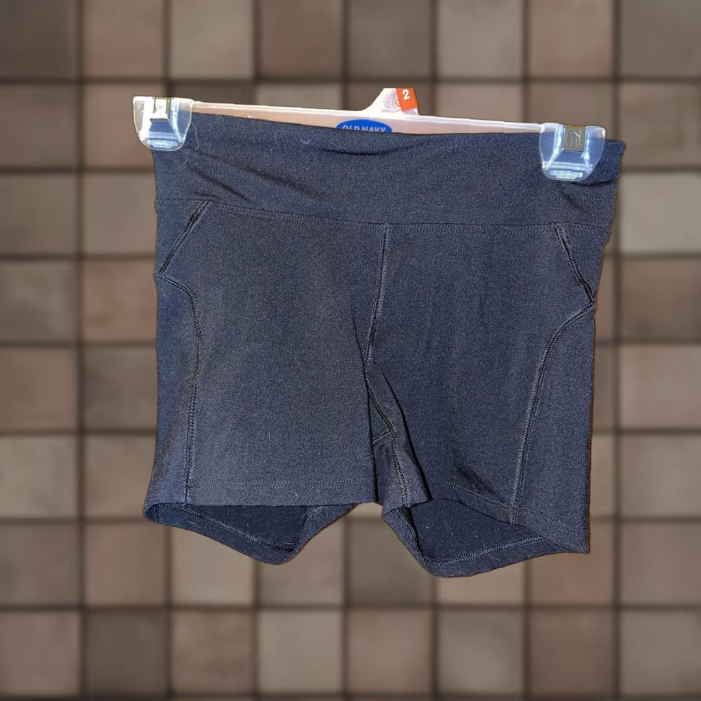 Old Navy Vintage OLD NAVY Womens XS Activewear Black Bicycle Shorts W/ Back Zip Pocket Size 26" / US 2 / IT 38 - 1 Thumbnail