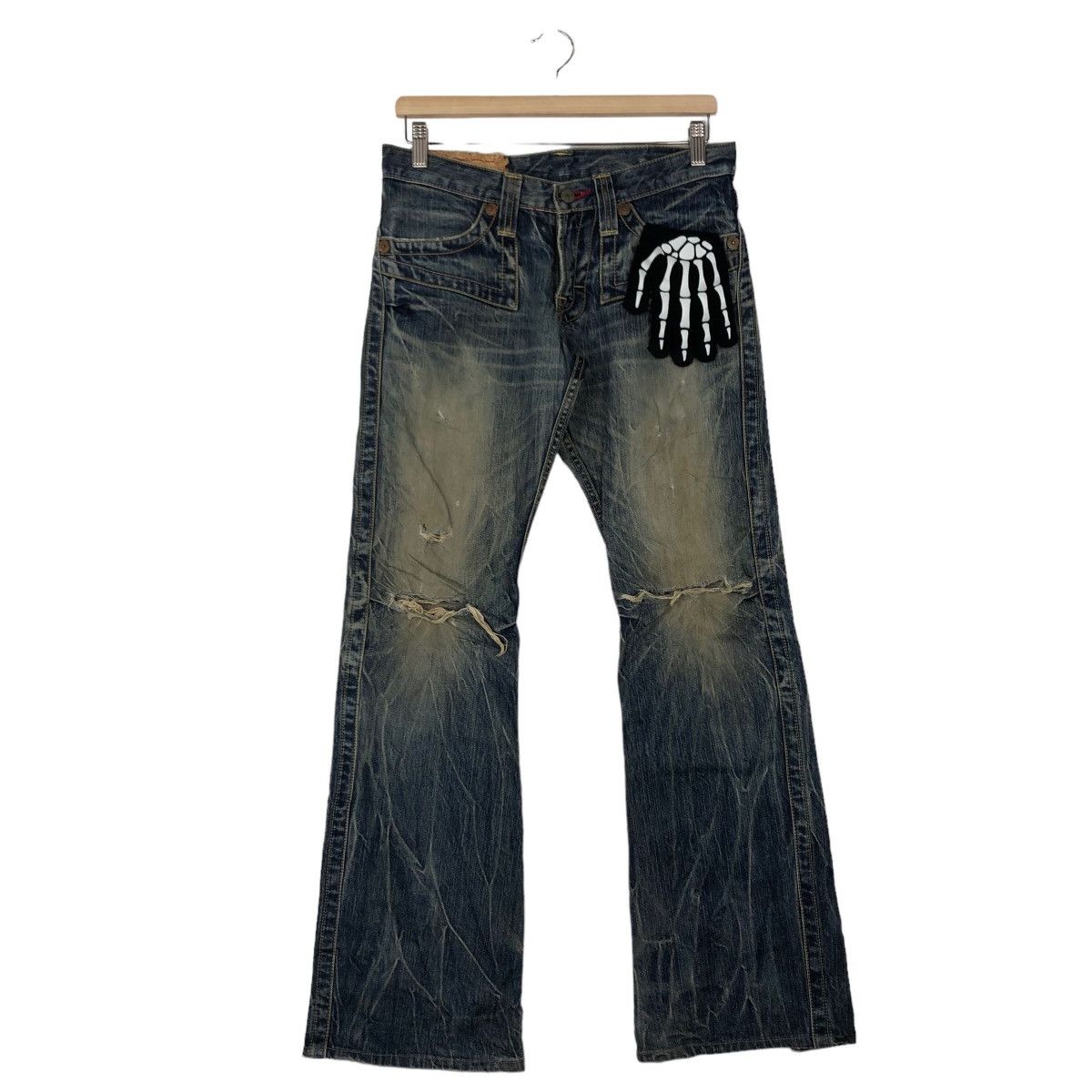 Japanese Brand VINTAGE DISTRESSED DENIM JEANS BOWCUT DESIGN ISSEY MIYAKE Size US 30 / EU 46 - 1 Thumbnail
