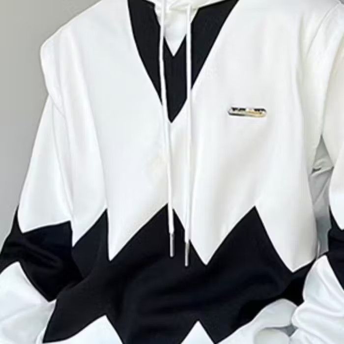 Japanese Brand Two Tone Zig Zag Hoodie Size US L / EU 52-54 / 3 - 2 Thumbnail