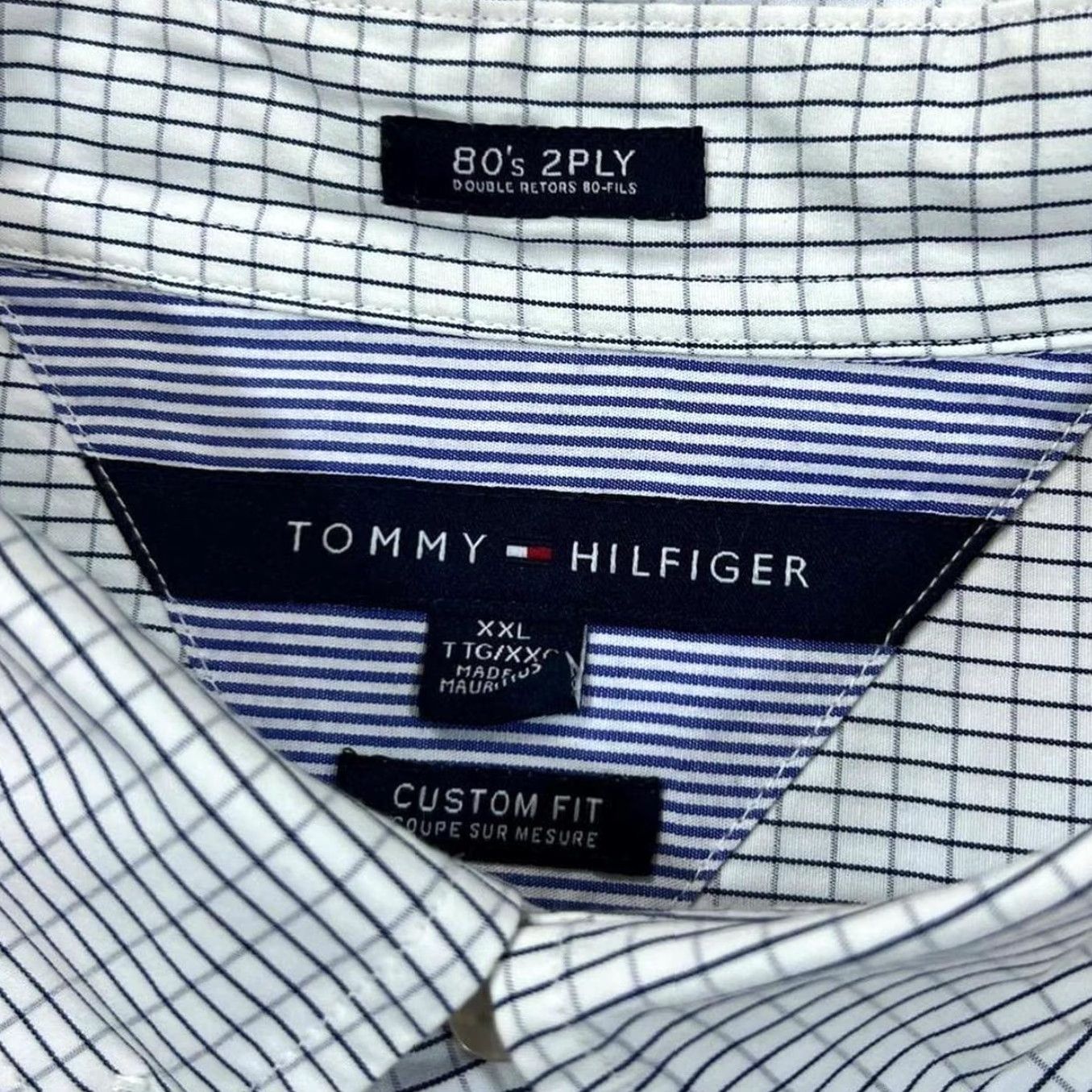 Tommy Hilfiger Tommy Hilfiger 80's 2 Ply Custom Fit Grid Check Long Sleeve Button-Up Shirt XXL Size US XXL / EU 58 / 5 - 5 Thumbnail