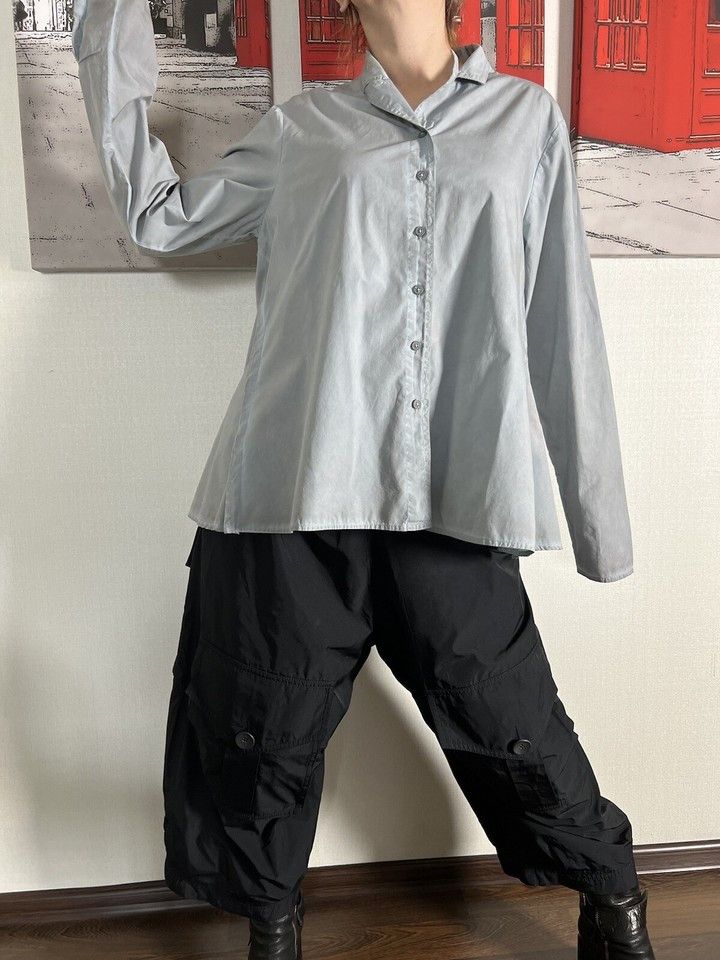 Rundholz Rundholz Woman's Shirt Blouse Cotton Gray Size L Size L / US 10 / IT 46 - 20 Thumbnail