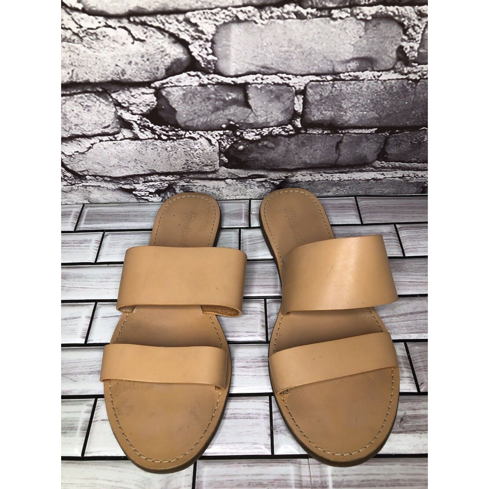 Madewell Madewell Tan Brown Double Strap Slides Flats Casual Sandals Size US 10 / IT 40 - 2 Thumbnail