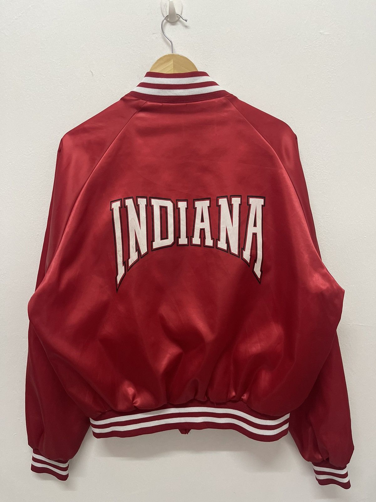 Vintage Vintage INDIANA HOOSIER SATIN VARSITY Chalk Line Size US XL / EU 56 / 4 - 2 Thumbnail