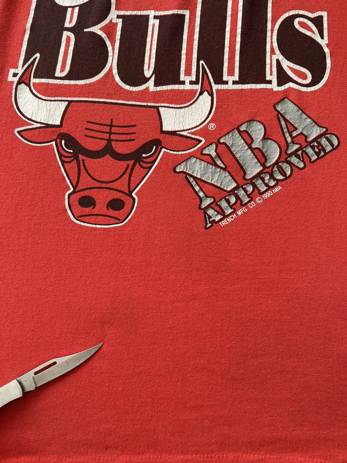 Vintage Vintage 1990 Chicago Bulls NBA Michael Jordan Red T-shirt Size US XL / EU 56 / 4 - 6 Thumbnail