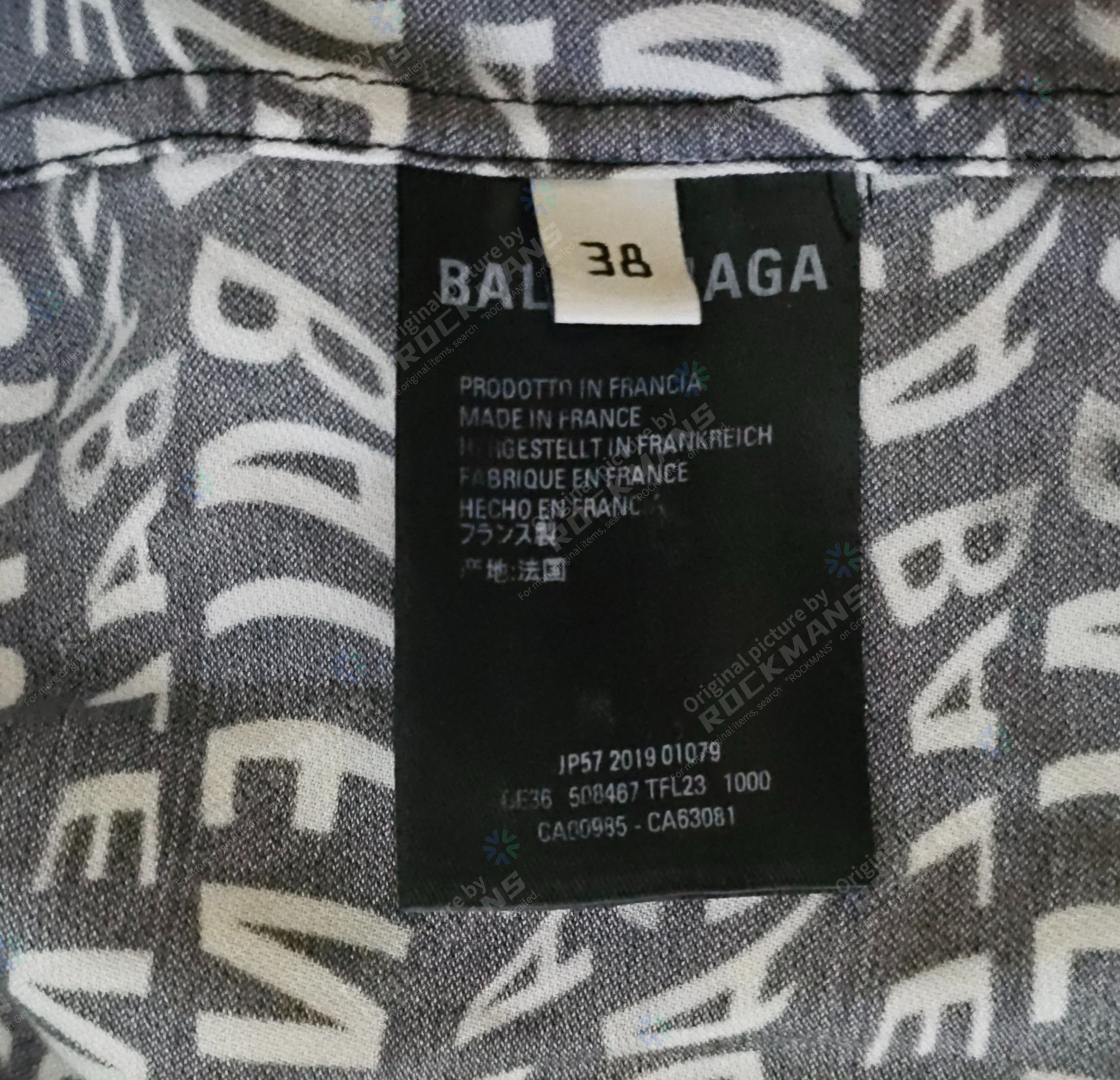 Balenciaga Balenciaga Unisex Oversize Full Printed Logo Shirt Size 38 Size US L / EU 52-54 / 3 - 5 Thumbnail