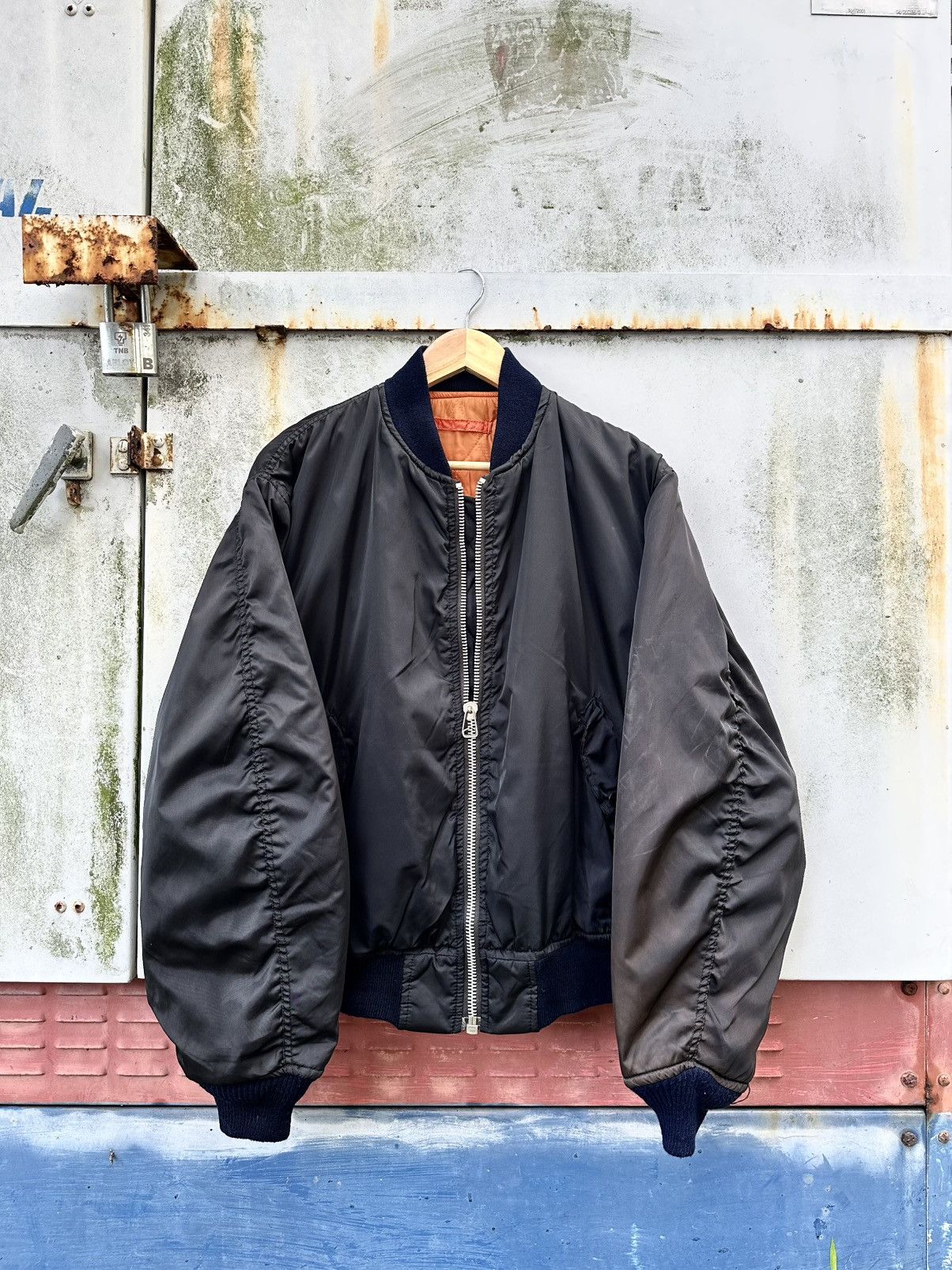 Vintage 🪖Vintage Sun Faded MA-1 Man Intermediate Bomber Jacket Size US L / EU 52-54 / 3 - 2 Thumbnail