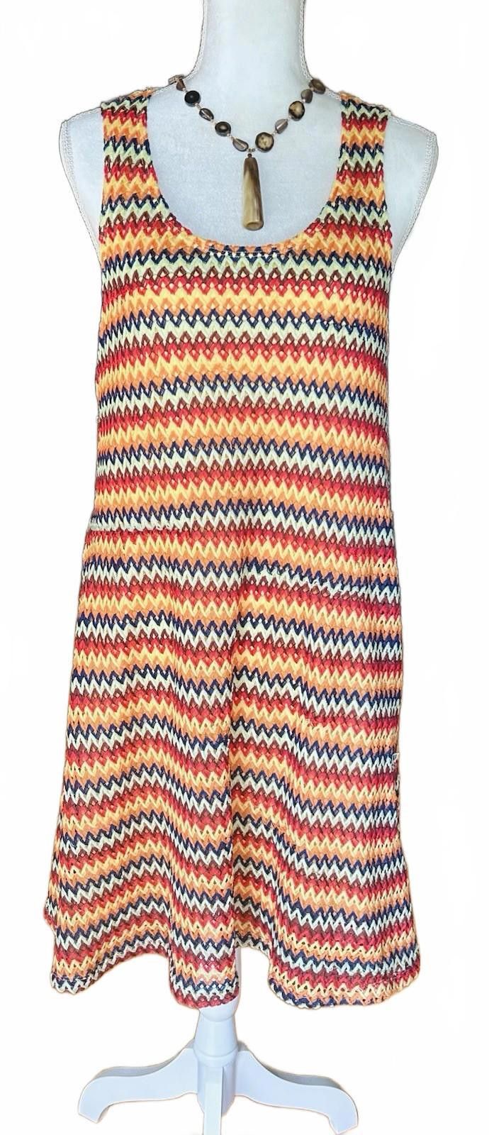 Other SJS Plus Size 1X Chevron Multi Colored Crochet Tank Dress Size XL / US 12-14 / IT 48-50 - 1 Thumbnail