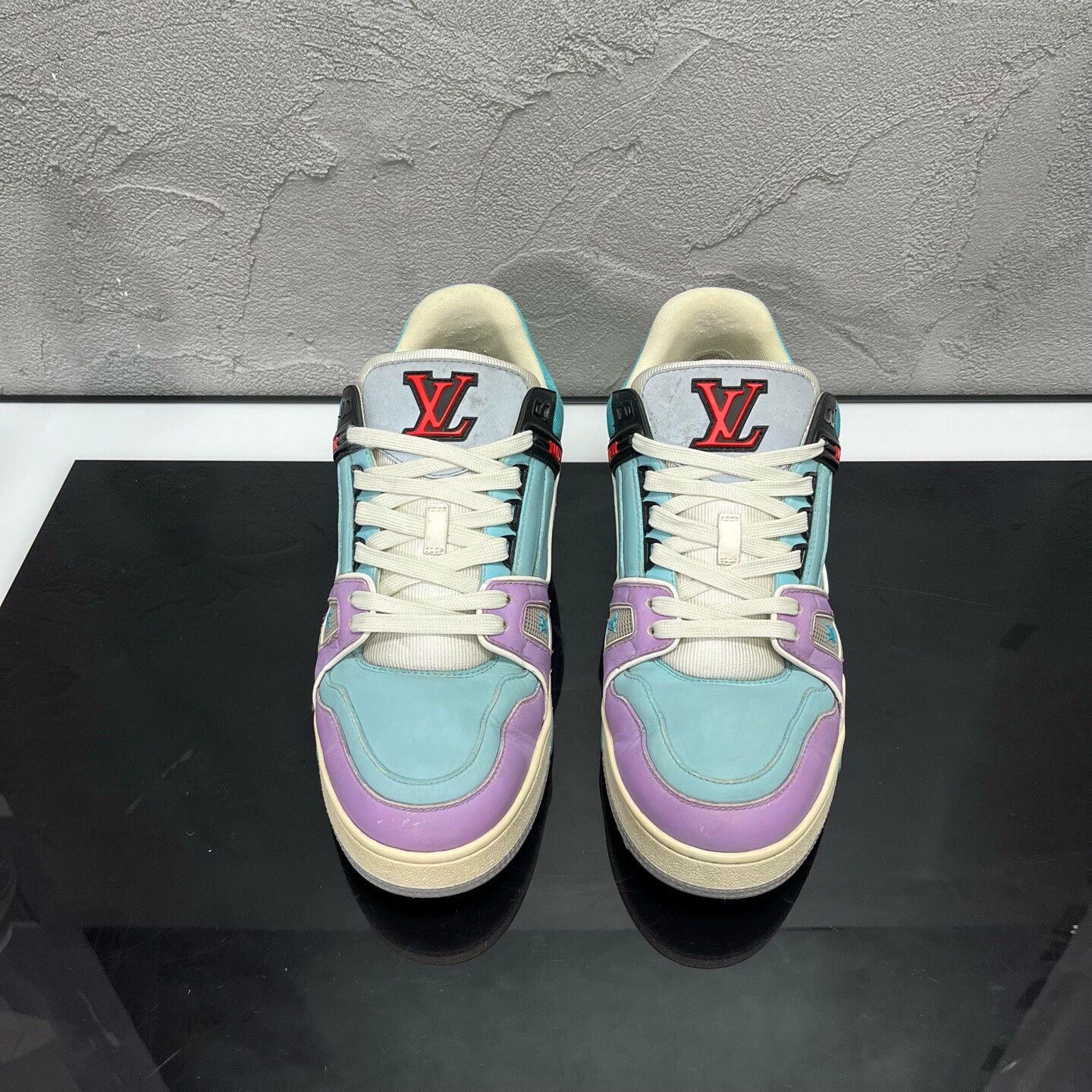Louis Vuitton LV Trainer blue purple macaron UK8.5/42.5 98 new minor wear Size US 8.5 / EU 41-42 - 2 Thumbnail