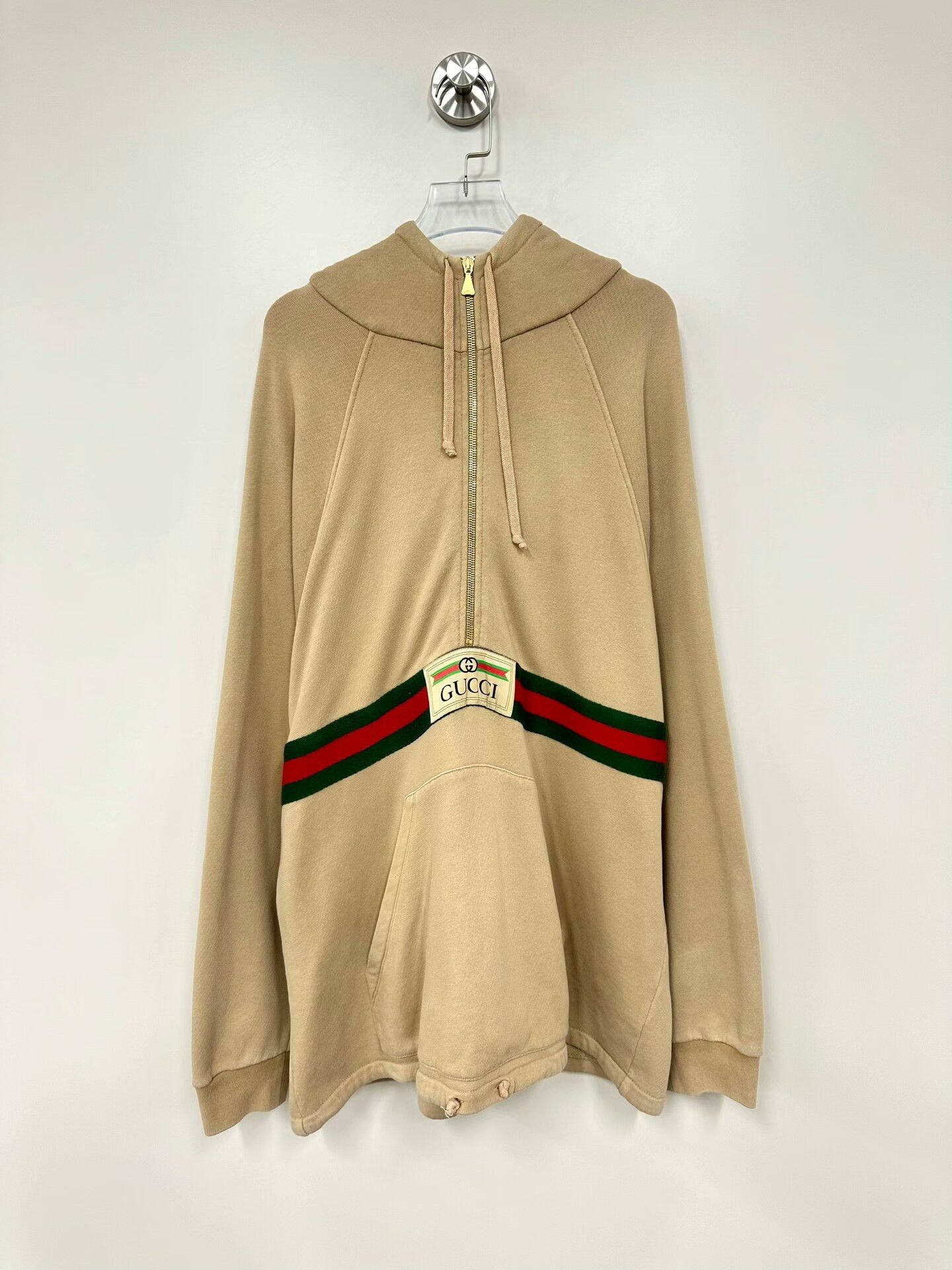 Gucci Gucci Khaki Half-Zip Hoodie Jacket Size US S / EU 44-46 / 1 - 1 Thumbnail