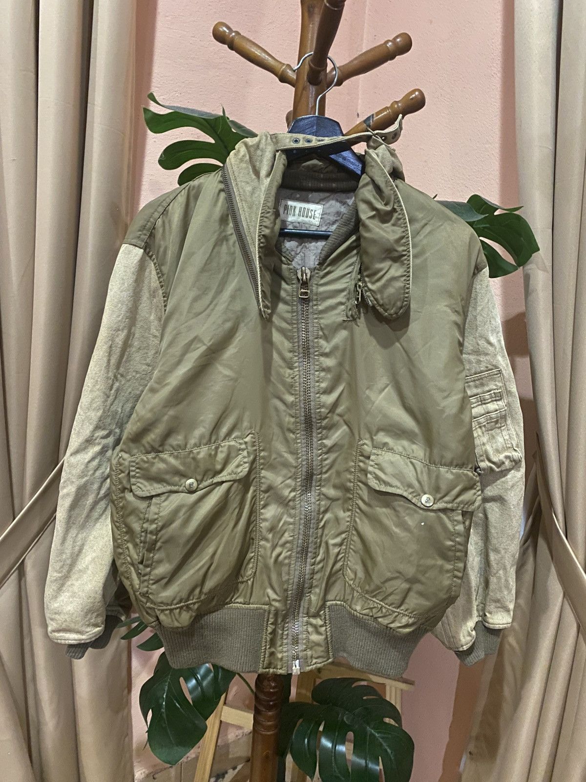 Pink House Vintage Pink House Military Bomber Jacket - Olive Green Size US M / EU 48-50 / 2 - 3 Thumbnail