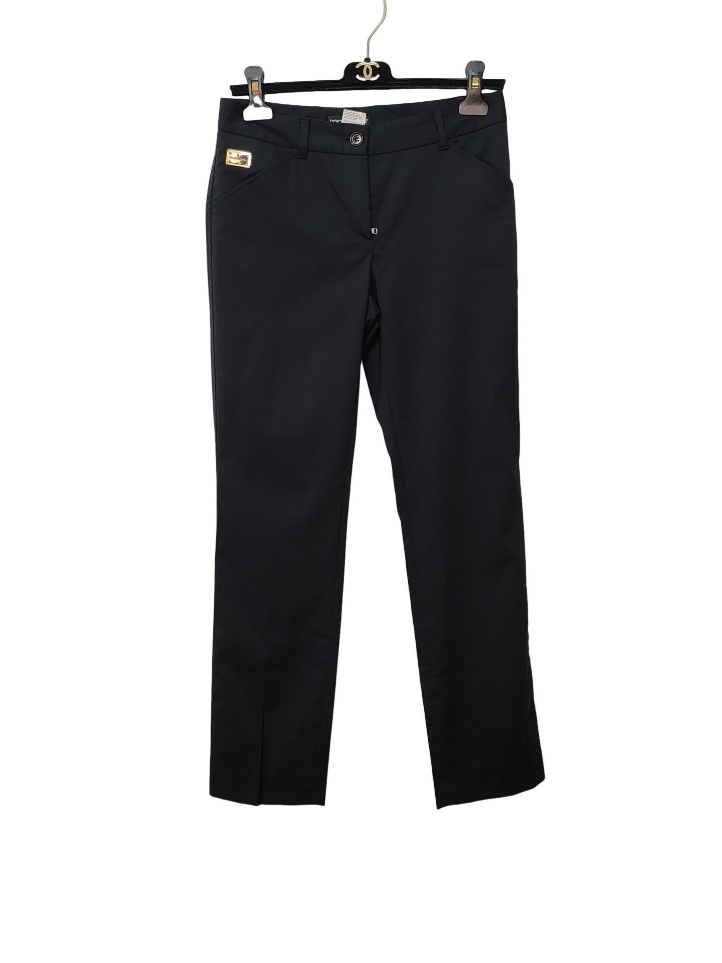 Dolce & Gabbana Dolce & Gabbana Gold Logo Plaque Pants Size 38 Size 26" / US 2 / IT 38 - 1 Thumbnail