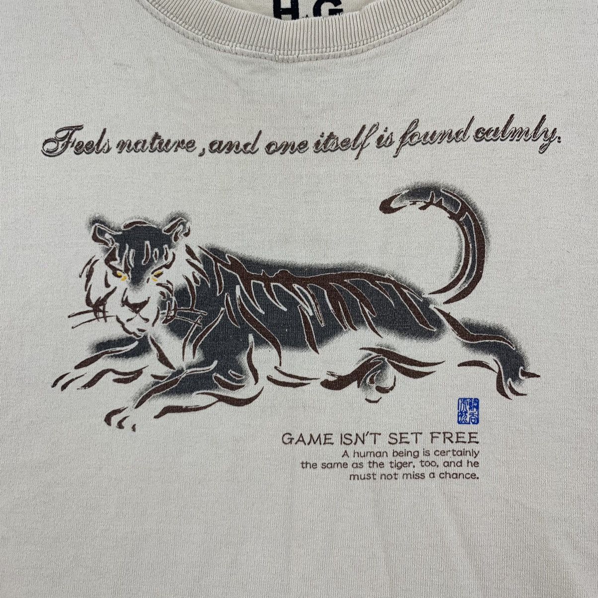 Vintage HELLO GEM TIGER Nature Japan Traditional Tee Shirt Top Game Size S / US 4 / IT 40 - 3 Thumbnail