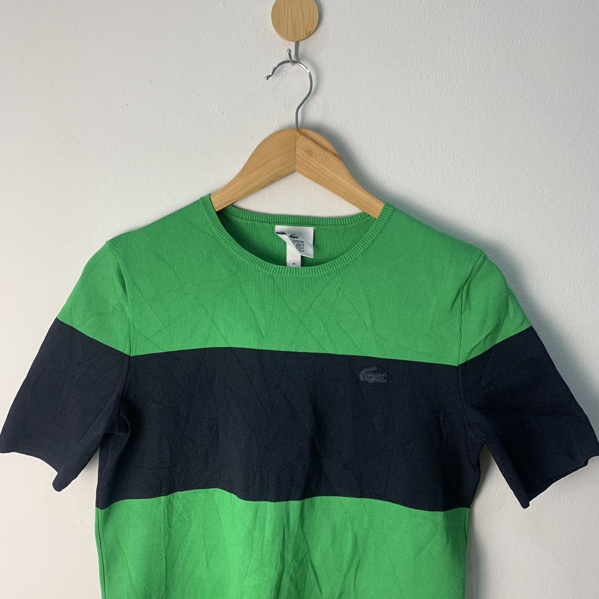 Japanese Brand × Vintage Lacoste Knitwear Knitted Striped Green Size S / US 4 / IT 40 - 4 Thumbnail