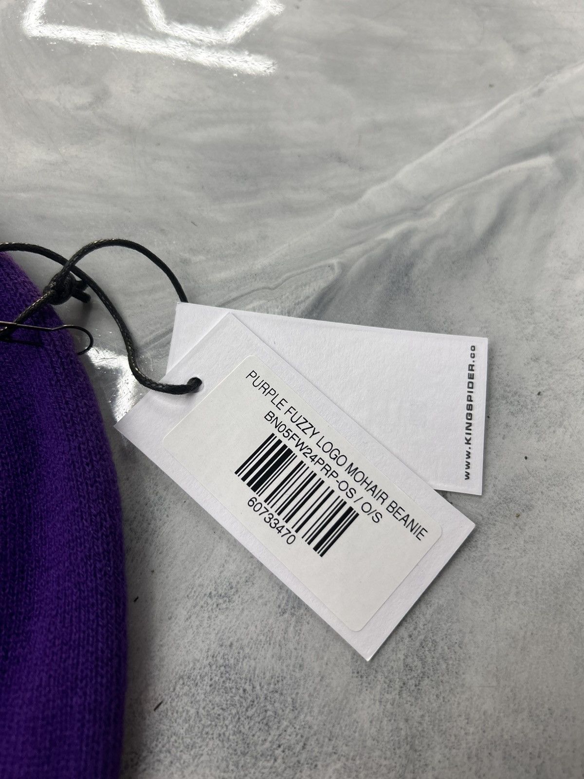 Sp5der Sp5der Purple Black Mohair Beanie Size ONE SIZE - 6 Thumbnail