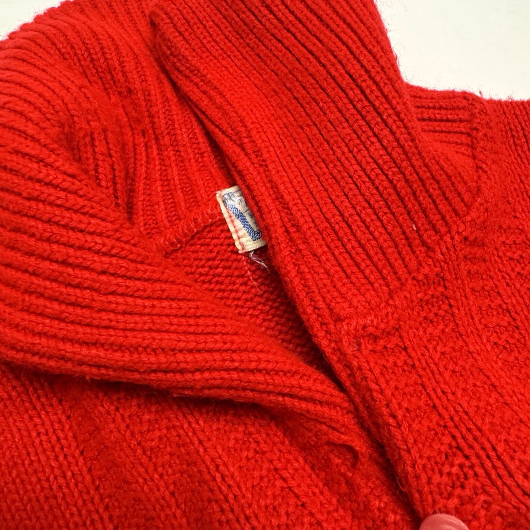 Vintage VINTAGE Sears Roebuck & Co Kerrybrooke Red 1/4 Button Sweater Womens S 1950s 50s Casual Acrylic Secretary/Geek Size S / US 4 / IT 40 - 5 Thumbnail