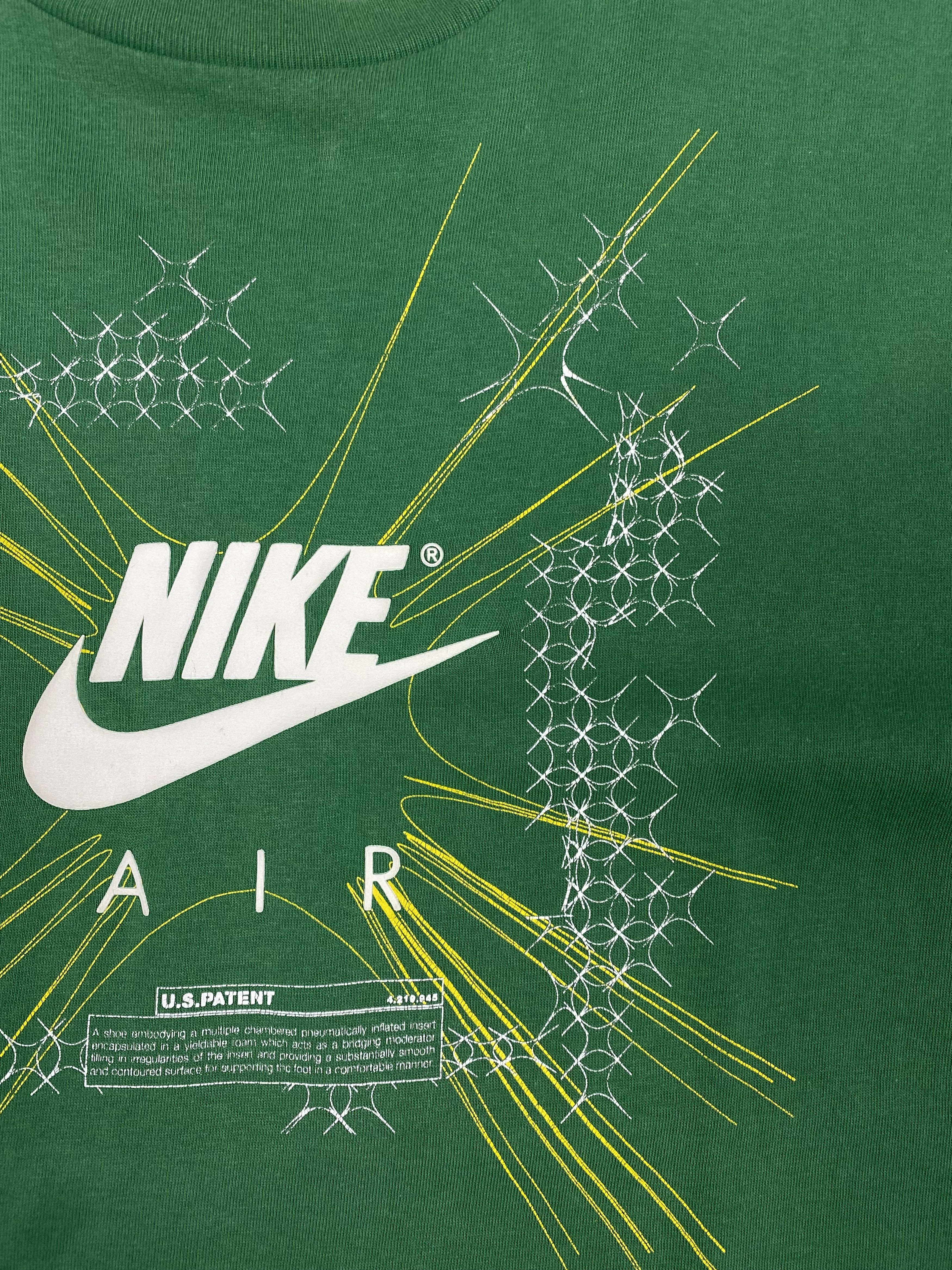 Nike Vintage 00s Nike Air Big Logo Swoosh Y2K T Shirt Green Size US L / EU 52-54 / 3 - 9 Thumbnail