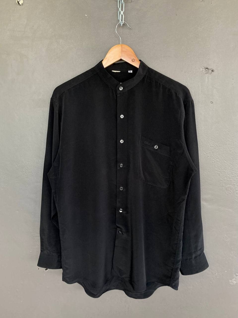 Balenciaga Vintage Balenciaga Satin Band Collar Shirt Size US L / EU 52-54 / 3 - 1 Thumbnail