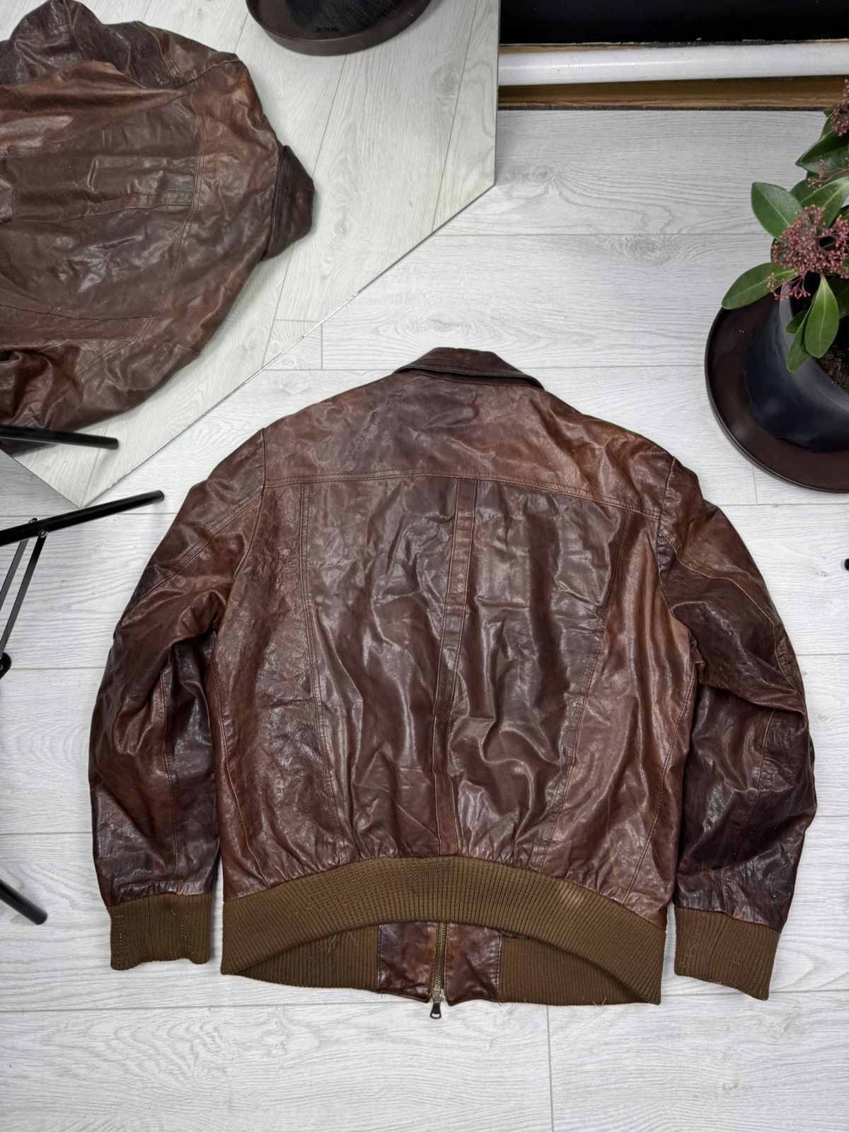 Hysteric Glamour CRAZY RICK OWENS STYLE SUEDE LEATHER JACKET FUR HOOD SWAG Size US M / EU 48-50 / 2 - 6 Thumbnail