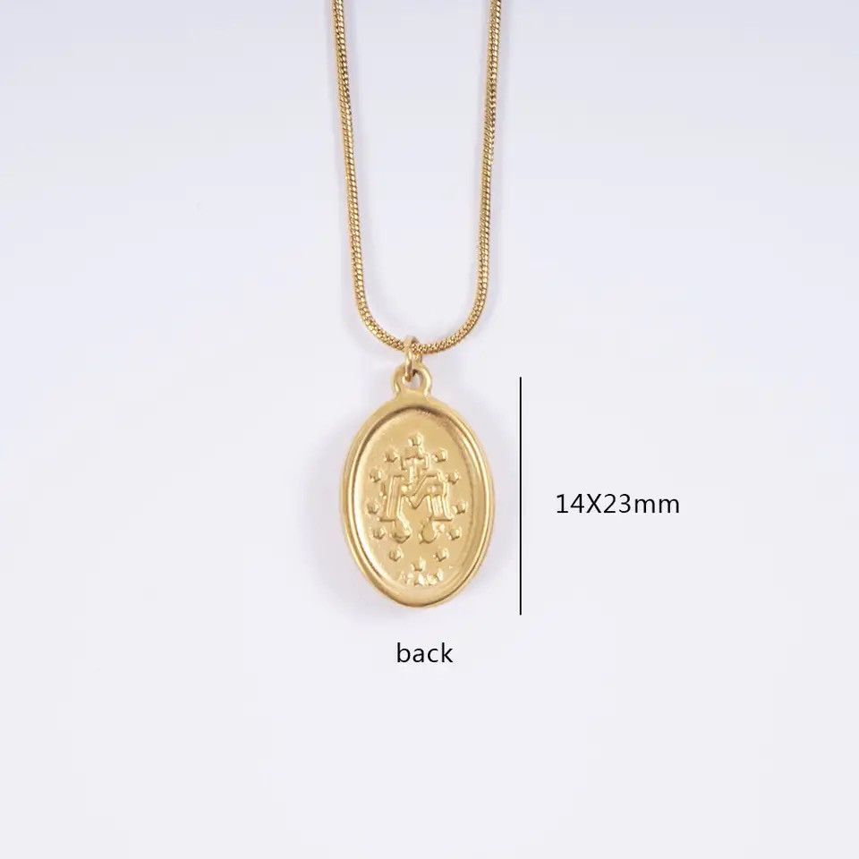 Jewelry Virgin Maria Necklace Stainless Steel Size ONE SIZE - 2 Thumbnail
