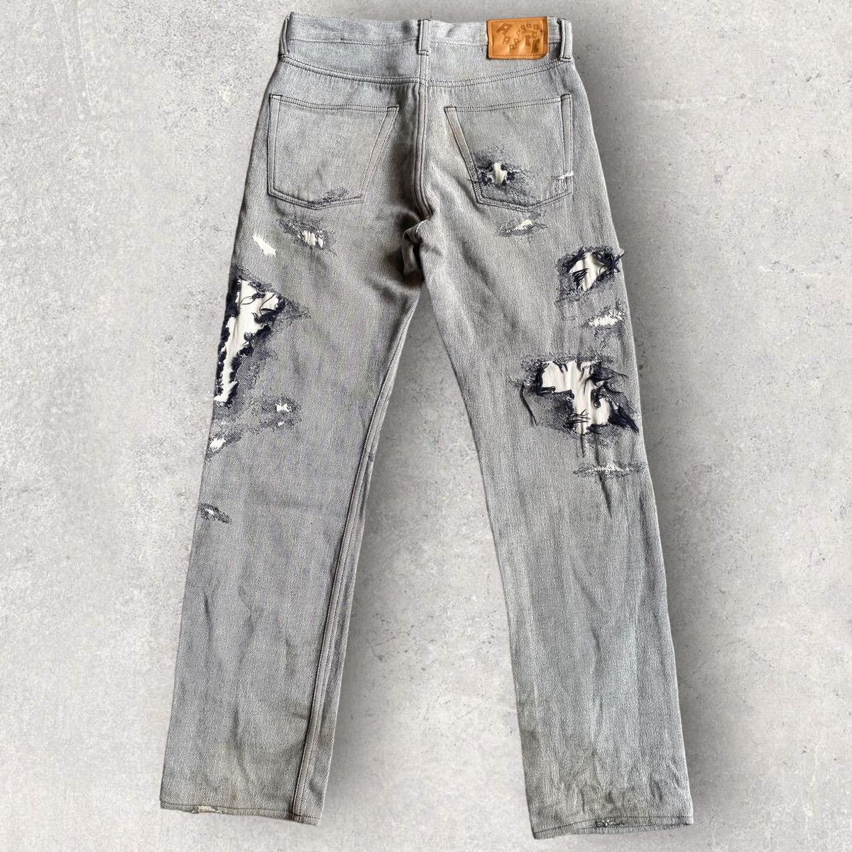 Issey Miyake APOC Jacquard Destroyed And Repaired Jeans Size US 29 - 6 Thumbnail
