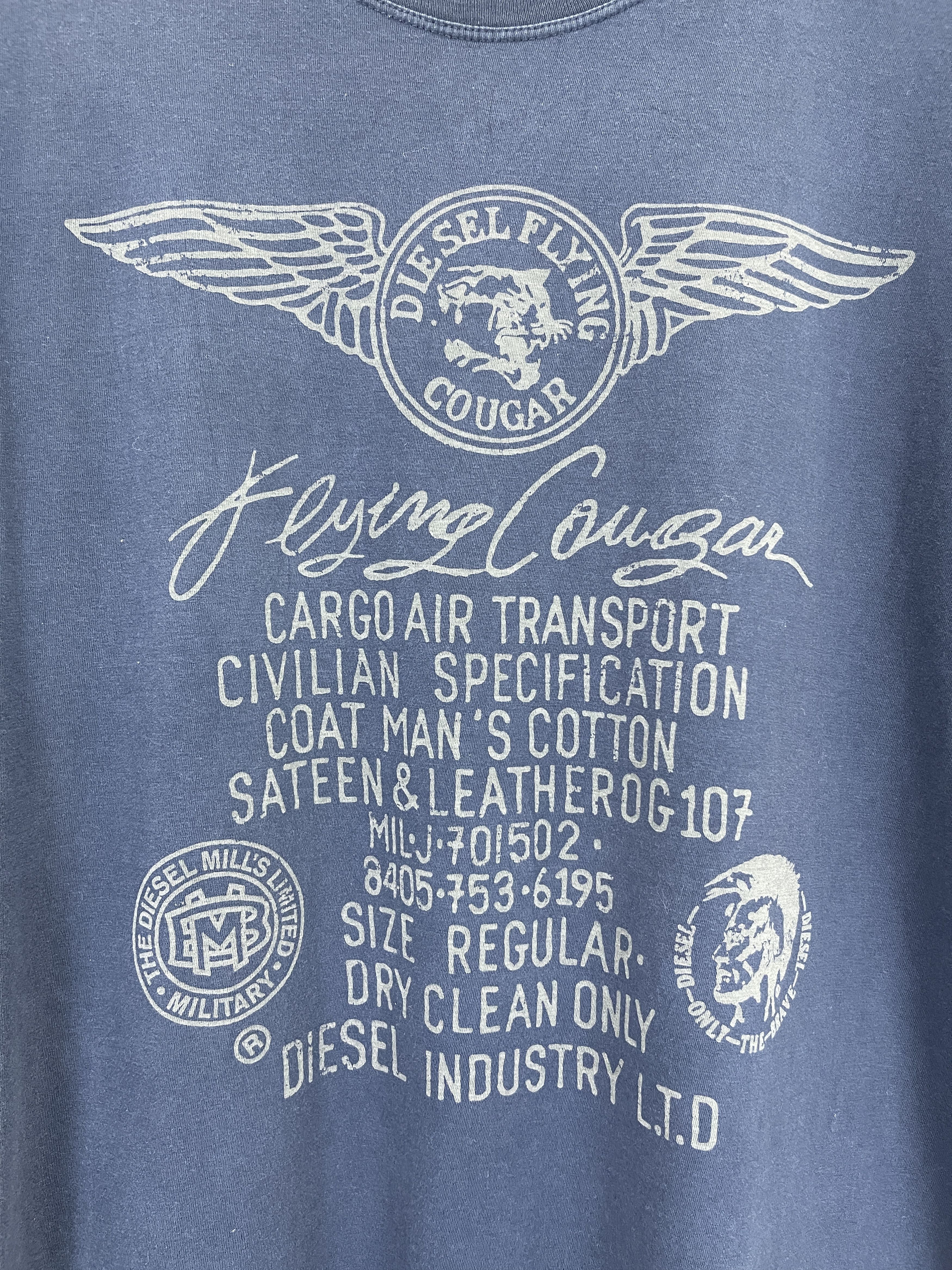 Diesel Vintage Diesel Flying Cougar Short Sleeve T-Shirt TA0441 Size US L / EU 52-54 / 3 - 6 Thumbnail