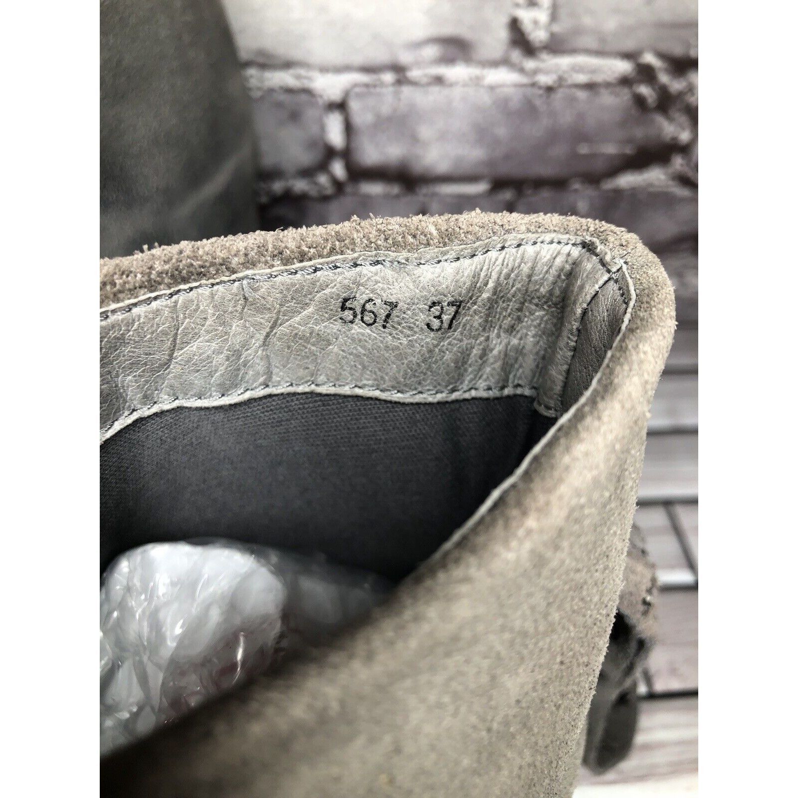 Other Antelope Gray Suede Taupe Leather Dress Casual Heel Boots Wo Size US 6.5 / IT 36.5 - 9 Thumbnail