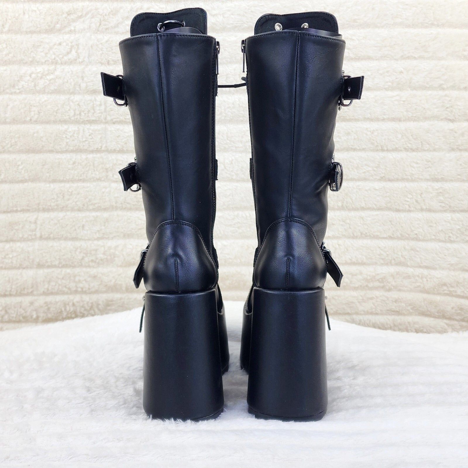Demonia Cult DEMONIA Camel 115 Stacked Black Matte Platform Goth Punk Cal Size US 9 / IT 39 - 3 Thumbnail