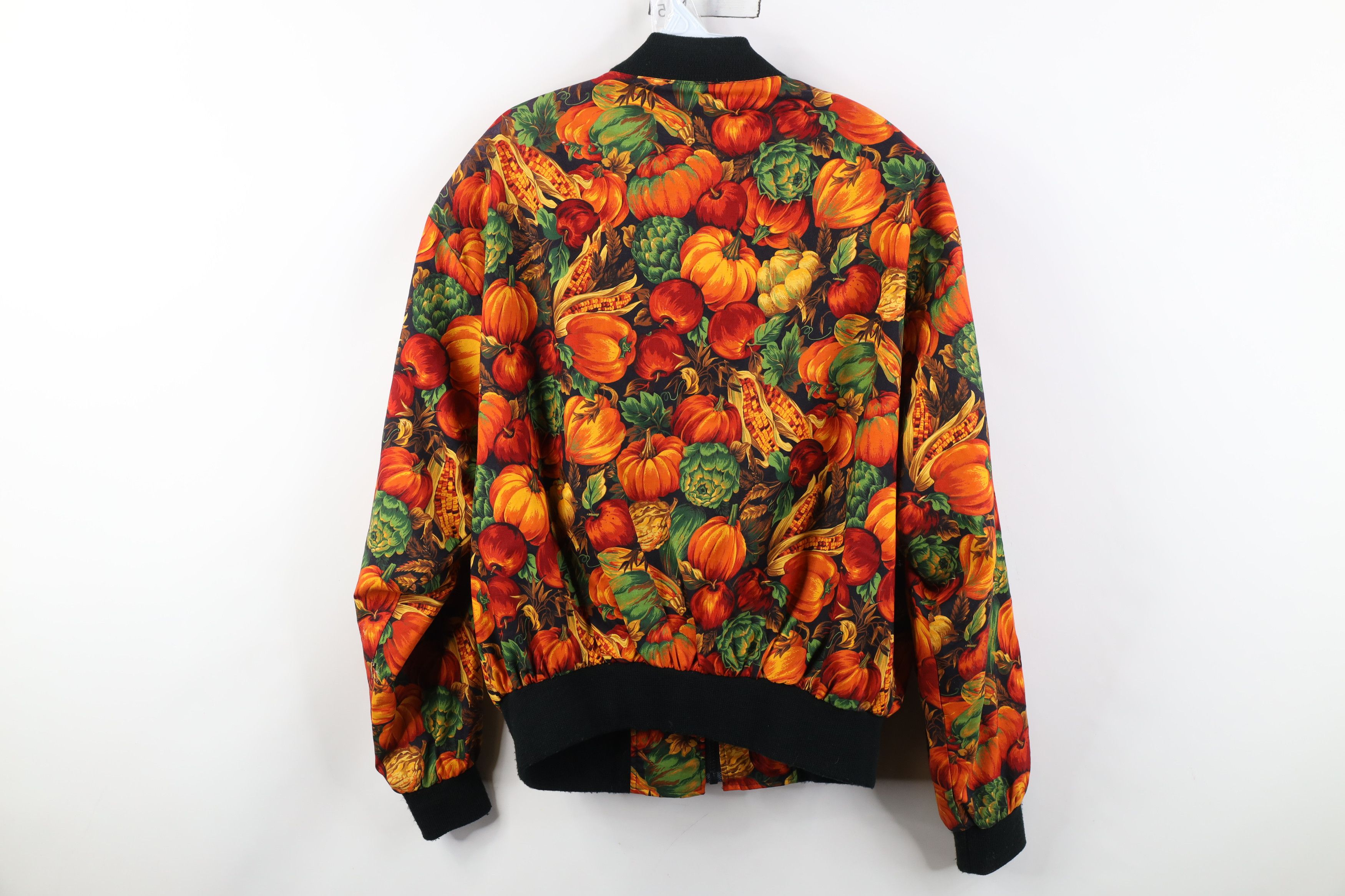 Vintage Vintage 90s Streetwear Pumpkin Corn Full Zip Bomber Jacket Size ONE SIZE - 9 Thumbnail